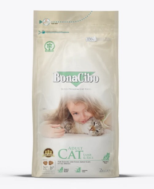 Bonacibo Kuzu Etli Ve Pirinçli Yetişkin Kedi Maması 2 KG | SRC: Barcode: 8694686406120